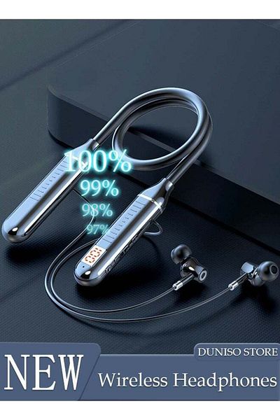 Generic DUNISO Wireless Bluetooth Headphones Neckband Headset With Retractable Earbuds Noise Cancelling Ster