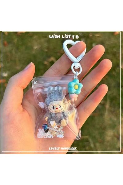 Choice Gray sit New Erchuang Plush Mini Labubu Rubble Vinyl Cute Grain Baby Walk Bag Mobile Pendant Cute Ke