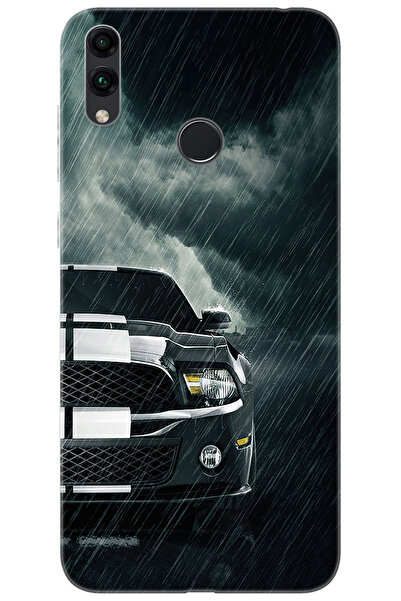 Ceppare Honor 8C (BKK-LX2) Uyumlu Kılıf Desen Baskılı Silikon Araba Model STK...