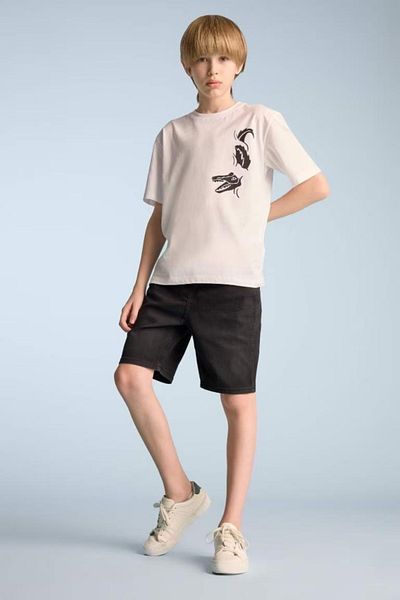 DeFacto Αγόρι Oversize Φαρδύ Μολύβι Πόλο Μουσελίνα κοντομάνικο πουκάμισο W3239a625hs