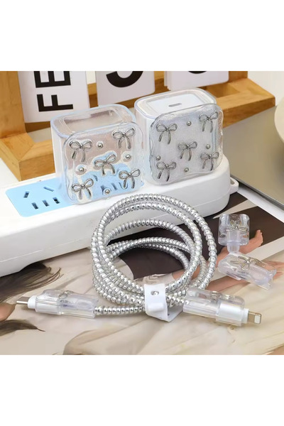 Fibaks 18W/20W Uyumlu Simli Fiyonk Şarj Aleti Koruyucu Şarj Kablosu Örme Aparatlı Koruyucu Toparlayıcı