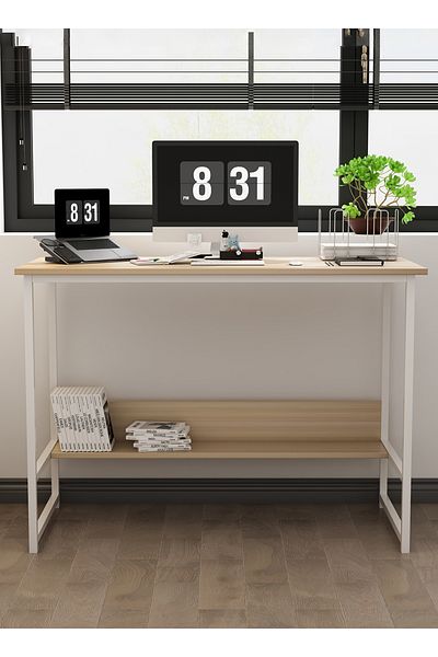 AnneFish 100*45*72cm Computer Desk Home Office Writing Study Desk Modern Laptop Table With Storage Board