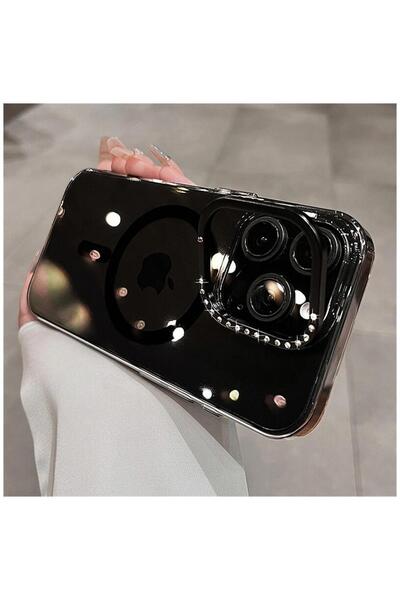 Zebana Apple iPhone 15 Pro Uyumlu Kılıf Zebana Glossy Şeffaf Kılıf (Kablosuz ...