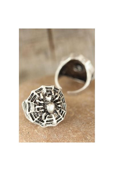 Skygo Antiqued Silver Color Spider Figured Men's Adjustable Ring - Tj-Ey192