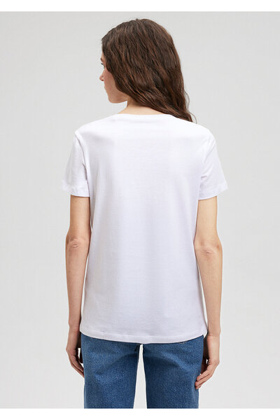 Mavi Λευκό μπλουζάκι με στάμπα Cat Slim Fit / Slim Fit1612390-620