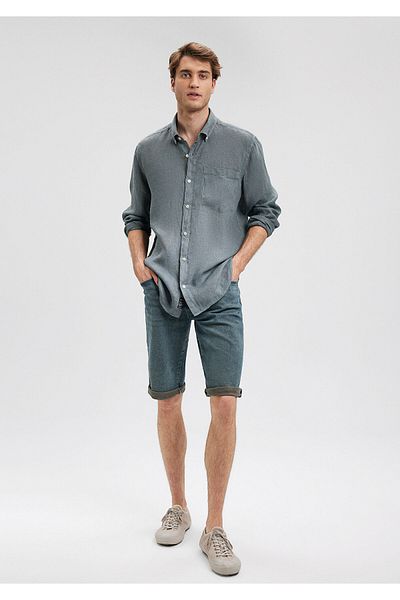 Mavi Γκρι λινό πουκάμισο - Regular Fit, Regular Cut0211051-70132