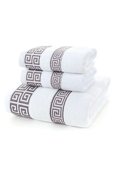 Choice 3pcs set GE white Set of 3 Cotton Bathroom Towels Sets 2pcs Hand Face Towel 35x75cm and 1pcs Big Bat