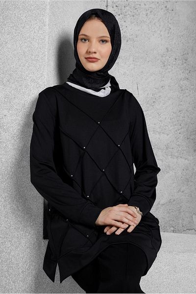 Alvina 45270 Model Stone Detailed Tracksuit Tunic