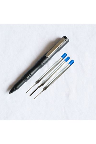 YiHESZ 1pen 3blue Refill 1pcs Self-defence Tactical Pen Tungsten Steel Head Tactical Pen Security Protectio