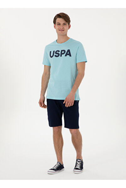 U.S. Polo Assn. Lacivert Lastikli Bel Regular Fit Erkek Sweat Şort MARKO