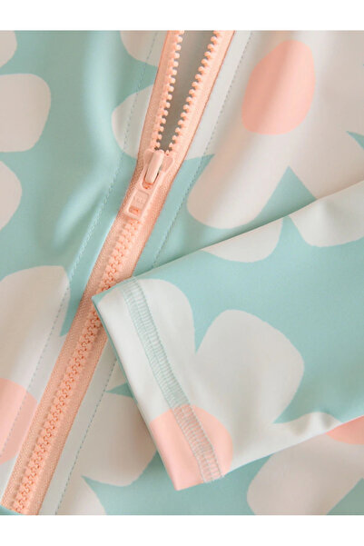 Next Baby Sun Proof Upf50 One Piece Blue/Pink Floral Print Long Sleeve Swimsuit Alye76817