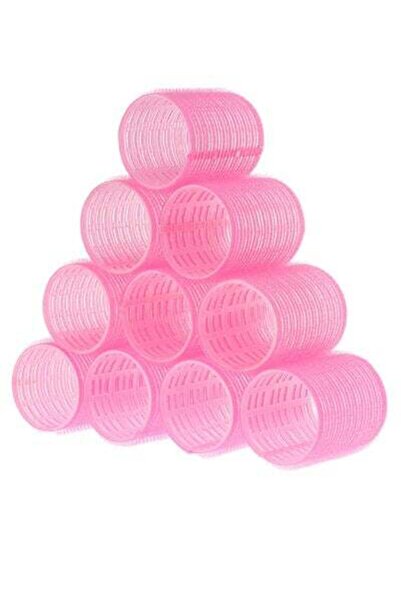 HALAMODO مجموعة بكرات شعر ذاتية الإمساك مكونة من 10 قطع باللون الوردي