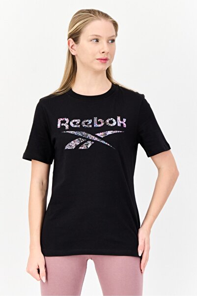 Reebok Women Sportswear Short Sleeve Outdoor T-Shirt, Black
