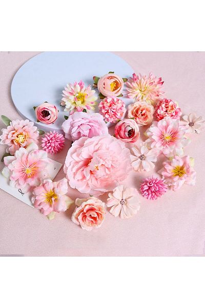 Choice 21Pcs Pink Multicolor Mixed Artificial Flowers Silk Rose Fake Flowers for Home Decor Wedding Decorat