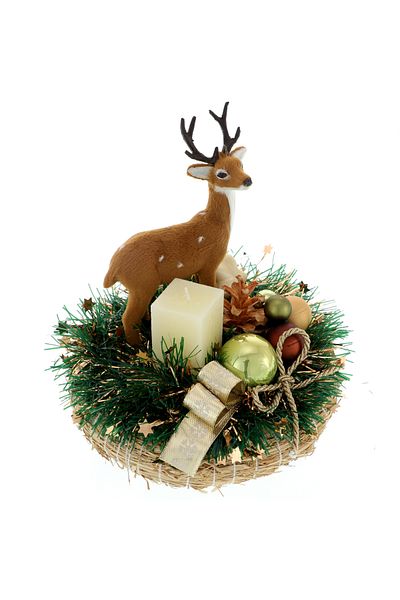 GiftExpress Christmas Arrangement with Brown Reindeer