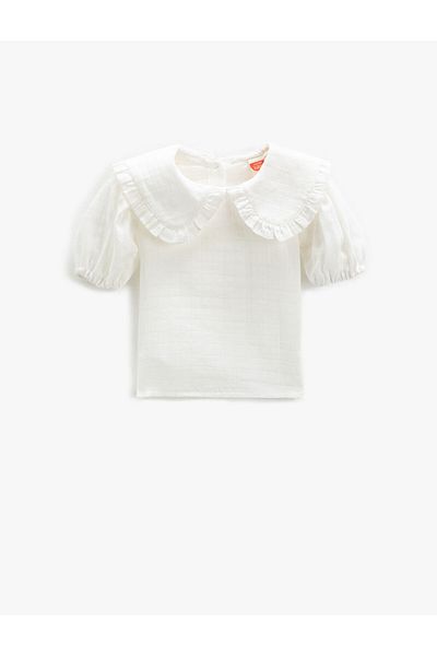 Koton Blouse Baby Neck Short Balloon Sleeve Cotton