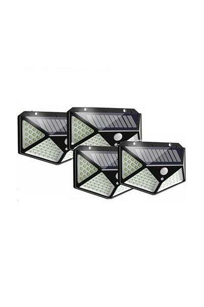 HALAMODO Pack of 4 100 LED Solar Motion Sensor Power Light Black 130x95mm