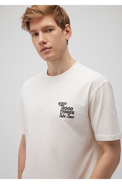 Mavi Μπλουζάκι με στάμπα λευκής πλάτης Loose Fit - 0612260 -70057