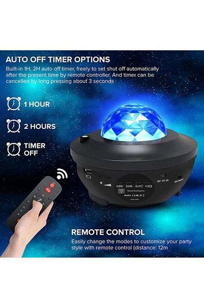 COOYA Galaxy Projector, Multiple Light Effect Combinations, Bluetooth Music, Create a Romantic Atmosphere