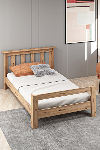 Ninnimo 100x200 Yatak Uyumlu Still Tek Kişilik Ceviz Genç Karyola