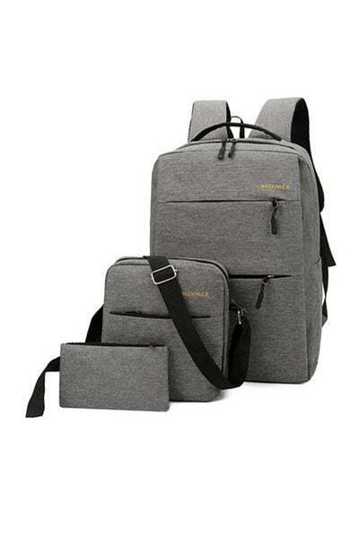HALAMODO Set Of 3 New Style Backpack Grey