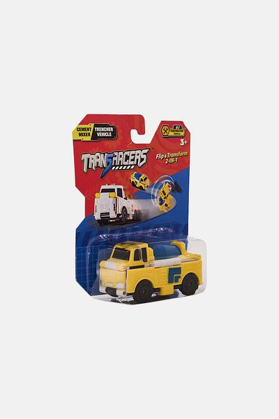 Transracers 2-in-1 Cons Cement Mixer And Trencher Vehicle, Yellow