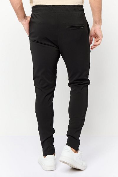 Threadbare Men Regular Fit Plain Skinny Pants, Black