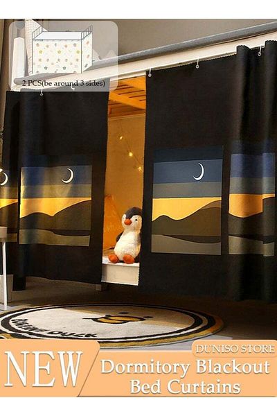 Generic Blackout Bottom Bunk Bed Curtains Dormitory Room Lightproof Decorative Roommate Privacy Cover Canopy