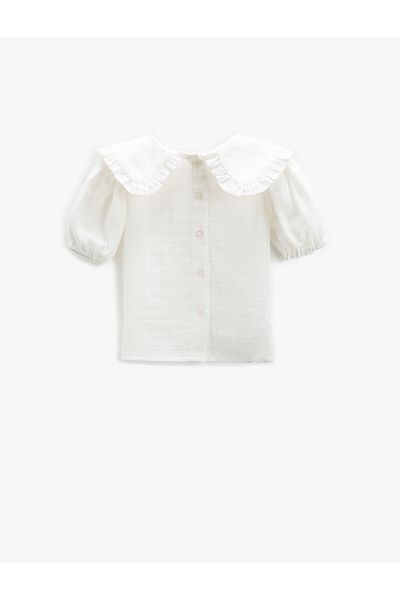 Koton Blouse Baby Neck Short Balloon Sleeve Cotton