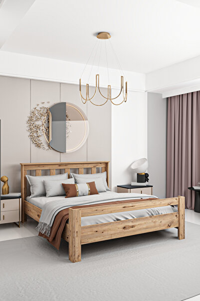 Ninnimo Still 160x200 Yatak Uyumlu Çift Kişilik Ceviz Karyola