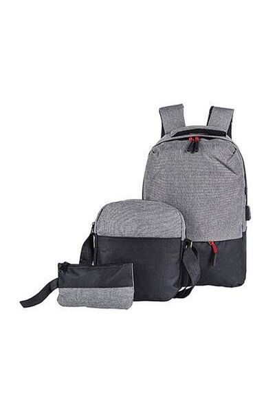 HALAMODO 3 Piece Multifunctional Bags Set Grey/Black