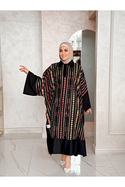 Marvella By Rasha جلابية كويتية مخططة ومطرزة