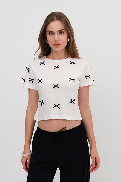 Addax Ribbon Detailed T-Shirt P3200