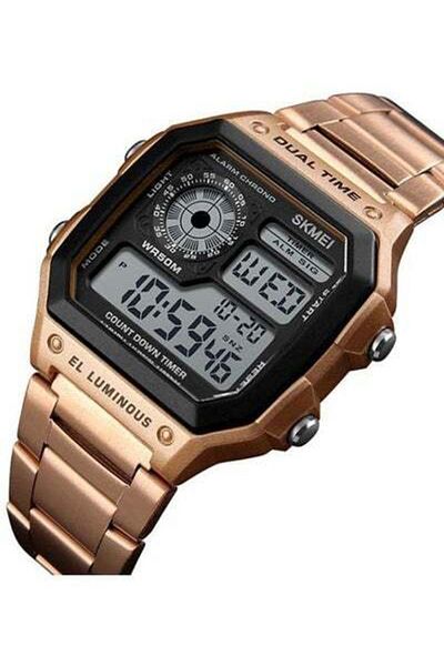 HALAMODO Men's Water Resistant Stainless Steel Digital Watch 1J2840RG