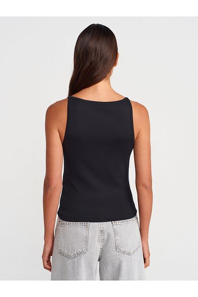 Dilvin 21048 Halter Neck Top-Black