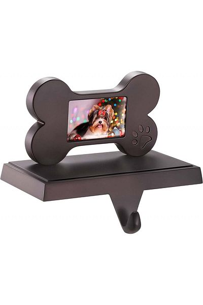 HOTOP Christmas stocking holder photo frame, alloy, dark brown, 12.4 x 6.8 x 7.5 cm