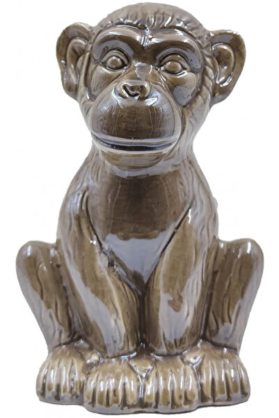 Casaido obiect decorativ, model maimuță, maro închis, ceramică, 15,4 x 10,2 x...