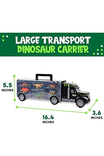 Yelajoy Monster Truck Toys,with 6 Mini Plastic Dinosaurs and one transport truck,for Kids 3+