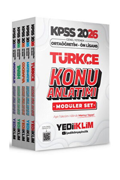Yediiklim Yayınları 2026 KPSS Ortaöğretim-Ön Lisans GY-GK Konu-TÜM DERSLER-5 ...