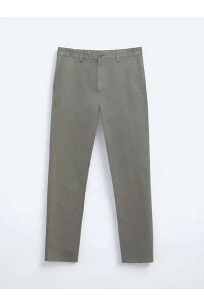 Kip Light Brown Straight Woven Regular Fit Casual Cotton Blended Pants