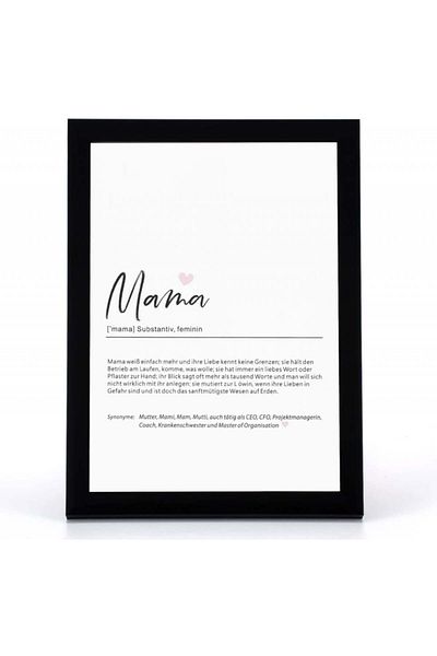 Dekorahmen Ramă foto cu mesaj pentru mama, alb/negru, lemn/plastic/hârtie, 23,1 x 31,8 cm