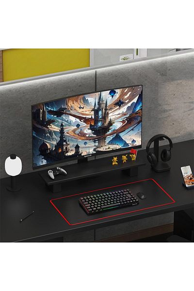 REDRAGON شاشة ألعاب Amber GM27H10C منحنية IPS مقاس 27 بوصة QHD بمعدل تحديث 180 هرتز ووقت استجابة 1 مللي ثانية مع FreeSync - باللونين الأسود والأحمر