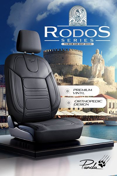 Panda Kılıf Panda Rodos Series Leather Orthopedic Car Seat Cover - Full Set