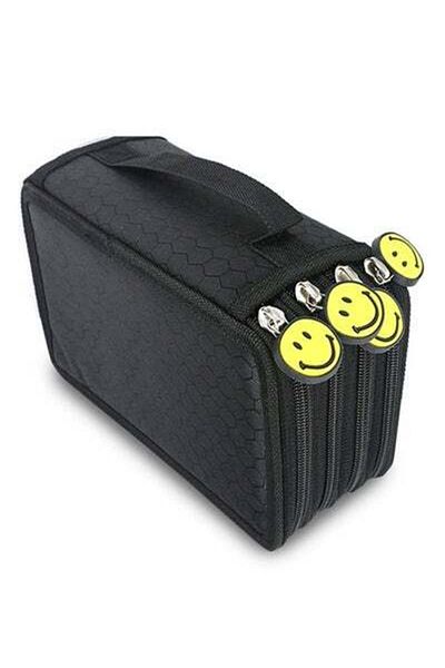 HALAMODO 4 Layer Pen Case Black