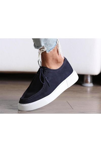 TETRİ Alviso Longo Model Genuine Leather Men's Navy Blue Casual Shoes