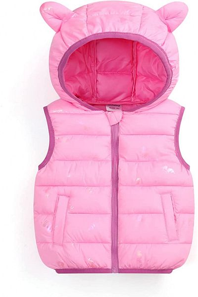 Balipig children's hooded vest, cotton/polyester, pink, 18-24 months