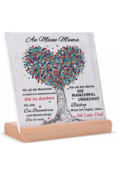 PulangRen Cadou de Ziua Mamei PulangRen, lemn/acril, multicolor, 15 x 15 x 4 cm