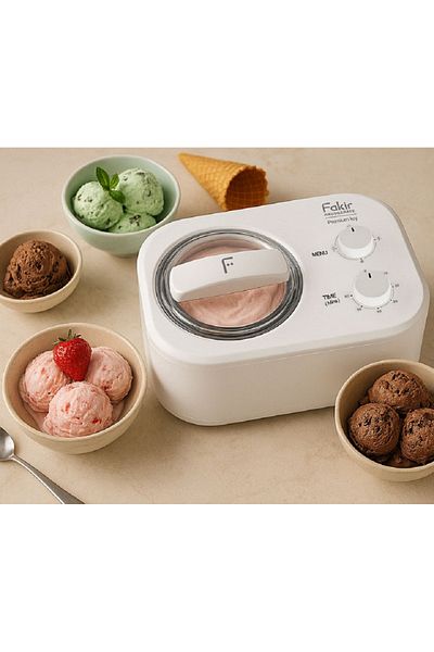 Fakir Aparat de înghețată Premium ICY, Compresor, Vas detasabil 1 L inox, 100W, 3 programe