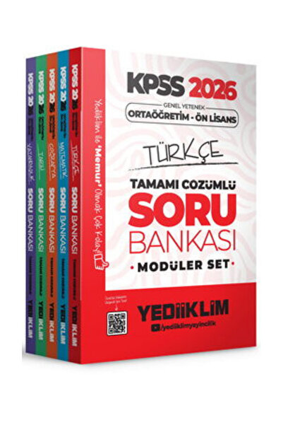 Yediiklim Yayınları 2026 KPSS Ortaöğretim-Ön Lisans GY-GK Soru-TÜM DERSLER-5 ...