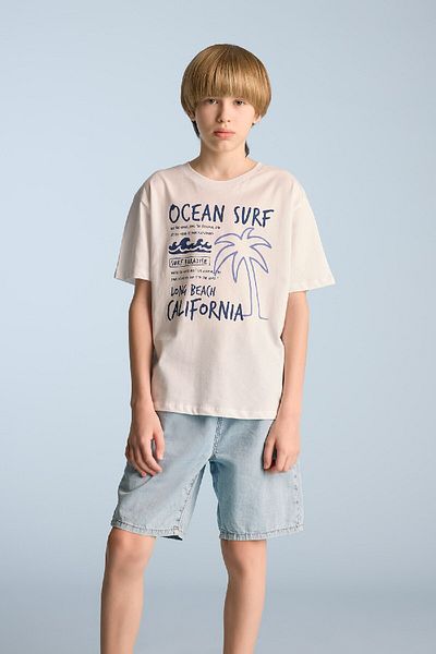 DeFacto Boy's Crew Neck Printed Short Sleeve T-Shirt E6315A825Hs